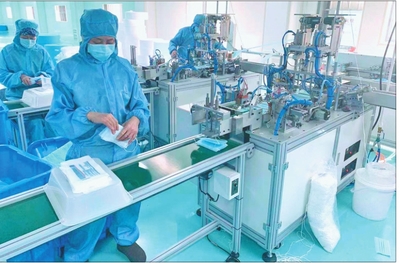 三條生產線日產4萬一次性醫用口罩